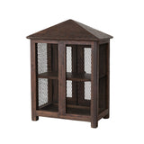 Reclaimed Wood Mesh Door Accent Cabinet