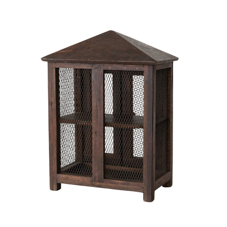 Reclaimed Wood Mesh Door Accent Cabinet