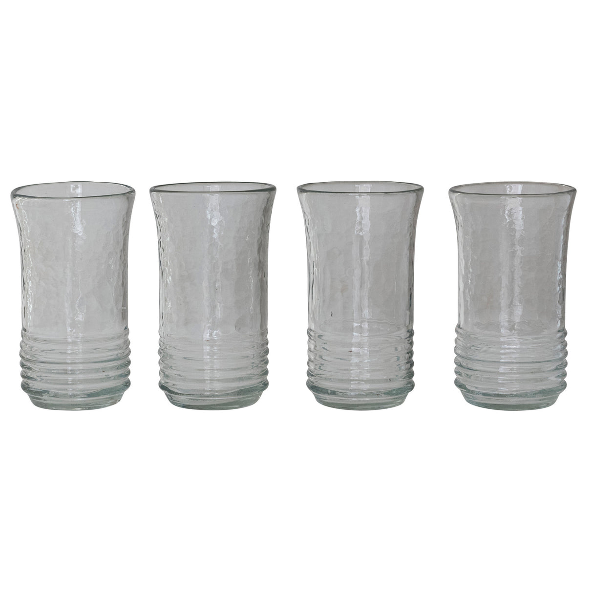 Hand-Blown Ribbed Drinking Glass