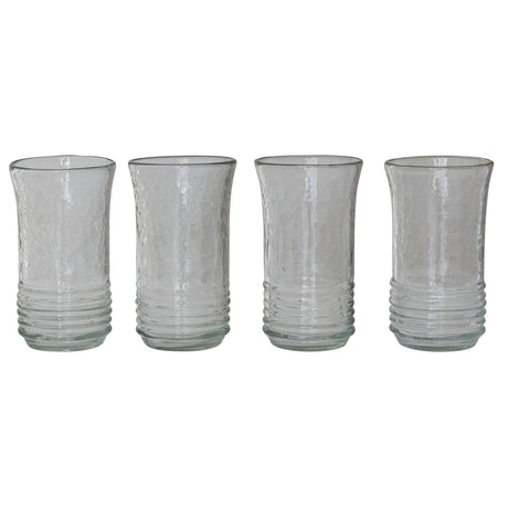 Hand-Blown Ribbed Drinking Glass