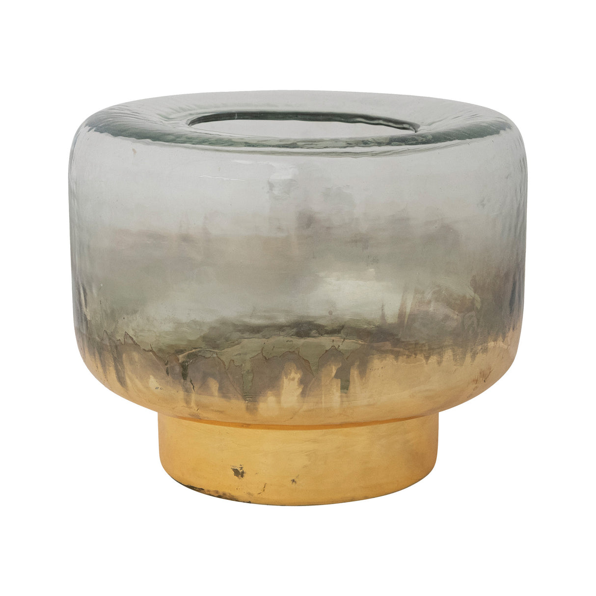 Gold Mercury Glass Hurricane Candle Holder
