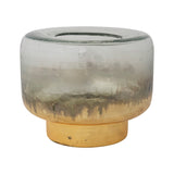 Gold Mercury Glass Hurricane Candle Holder