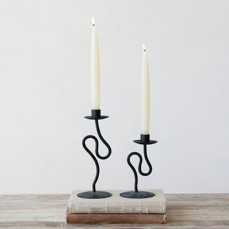 Hand-Forged Iron Taper Candle Holder