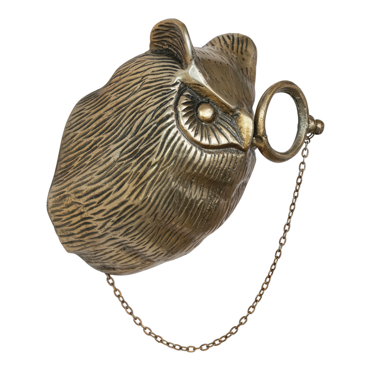 Antique Brass Aluminum Owl Head Wall Mount