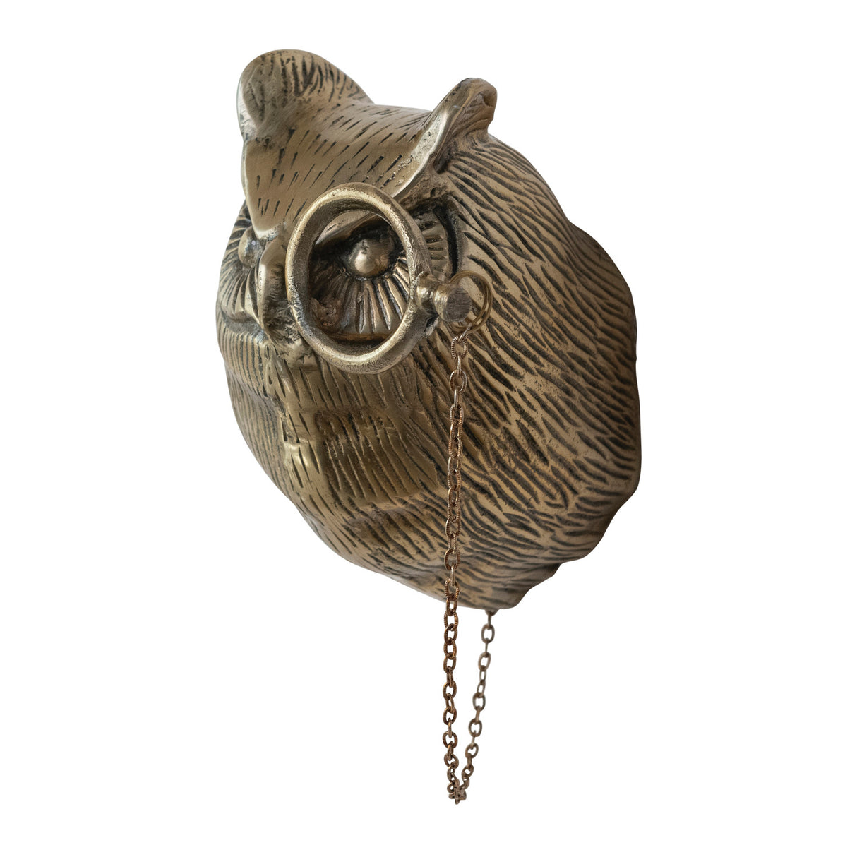 Antique Brass Aluminum Owl Head Wall Mount