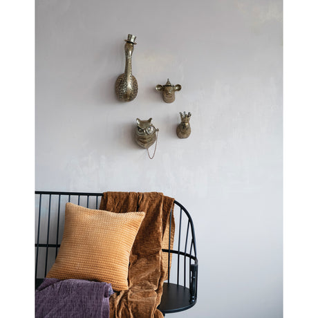 Antique Brass Aluminum Owl Head Wall Mount