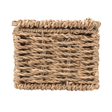 Handwoven Seagrass Storage Basket with Lid and Dividers