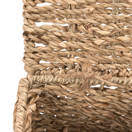 Handwoven Seagrass Storage Basket with Lid and Dividers