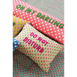 Do Not Disturb Floral Embroidered Lumbar Pillow