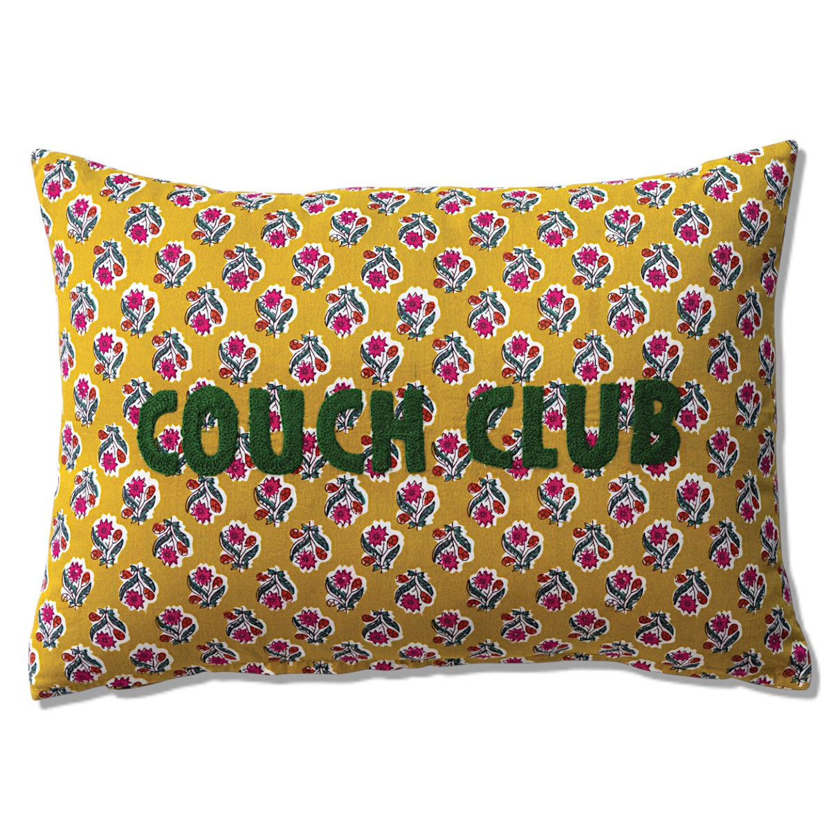 Couch Club Floral Embroidered Lumbar Pillow