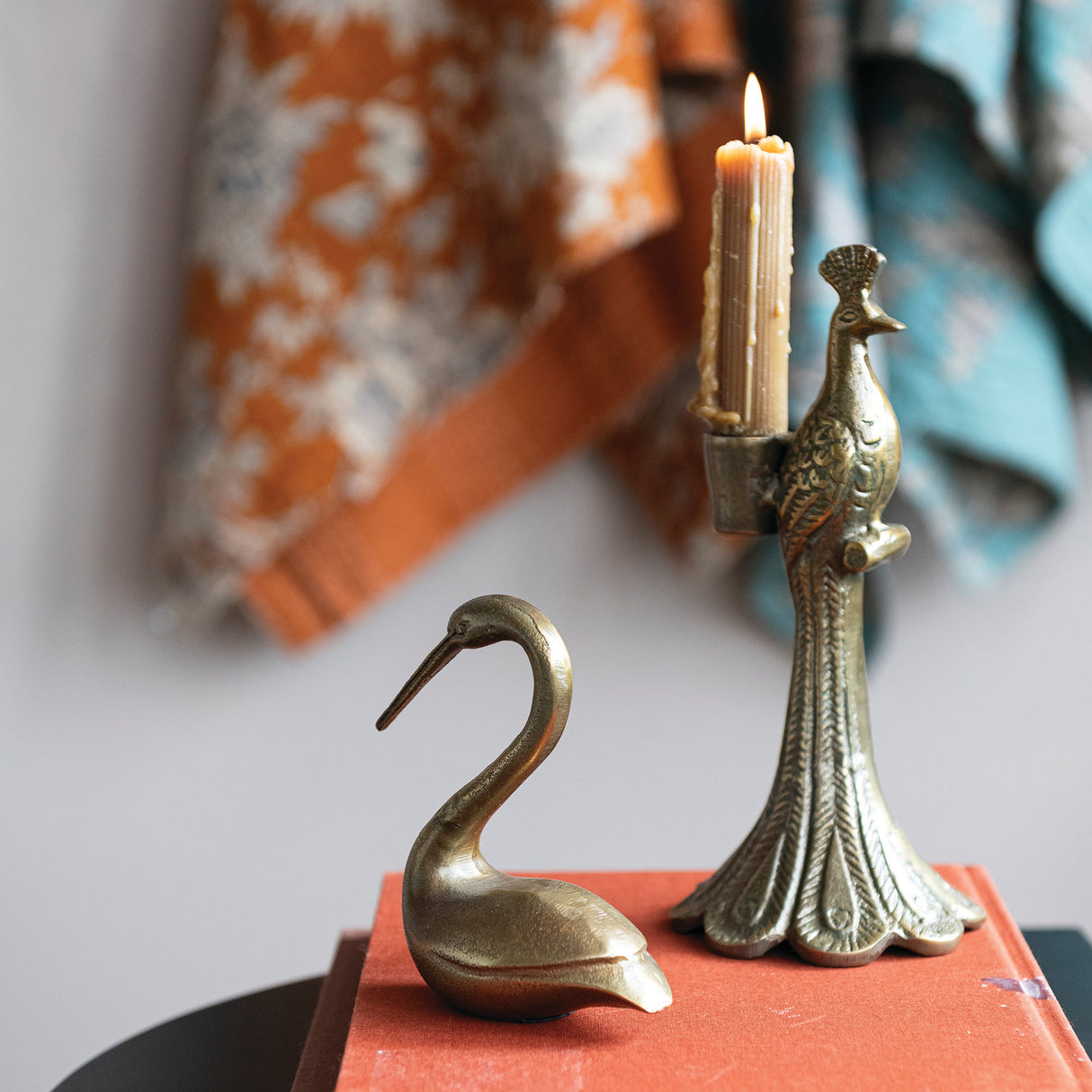 Antique Brass Aluminum Bird Figurine