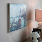 Vintage Boat Harbor Canvas Wall Art