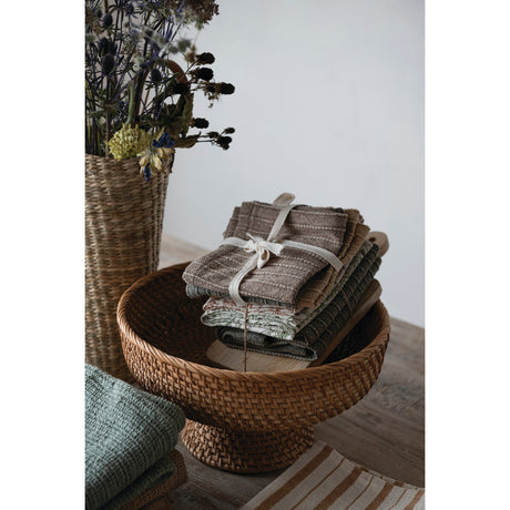 Stonewashed Cotton Striped Dish Cloth (Set of 3)