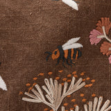 Embroidered Wildflower & Bee Lumbar Pillow