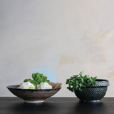 Green Basket Weave Ceramic Bowl