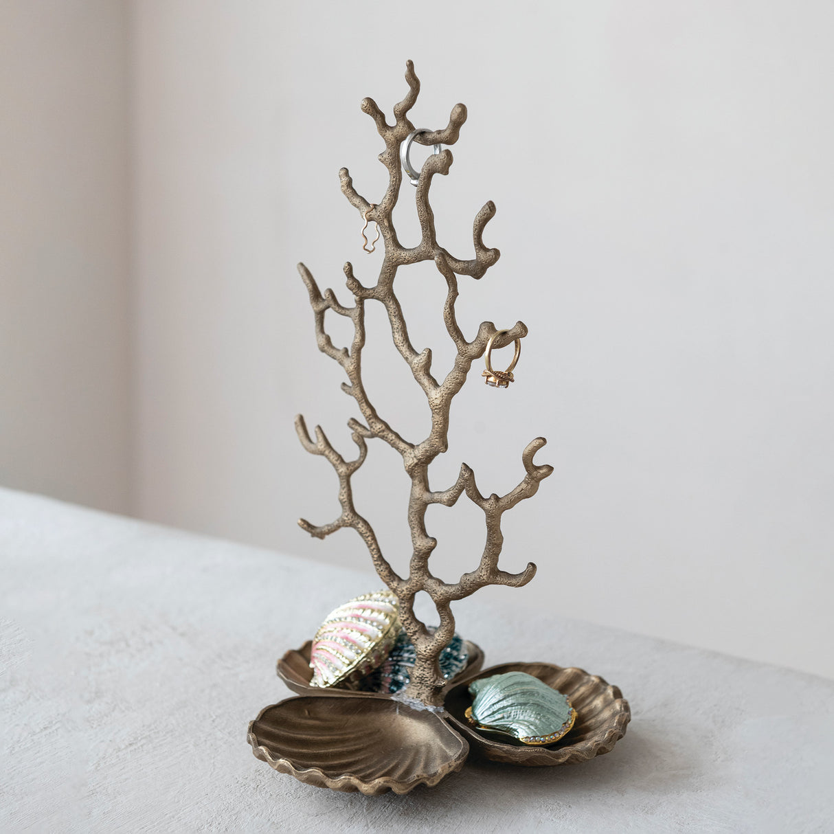 Jeweled Shell Trinket Box