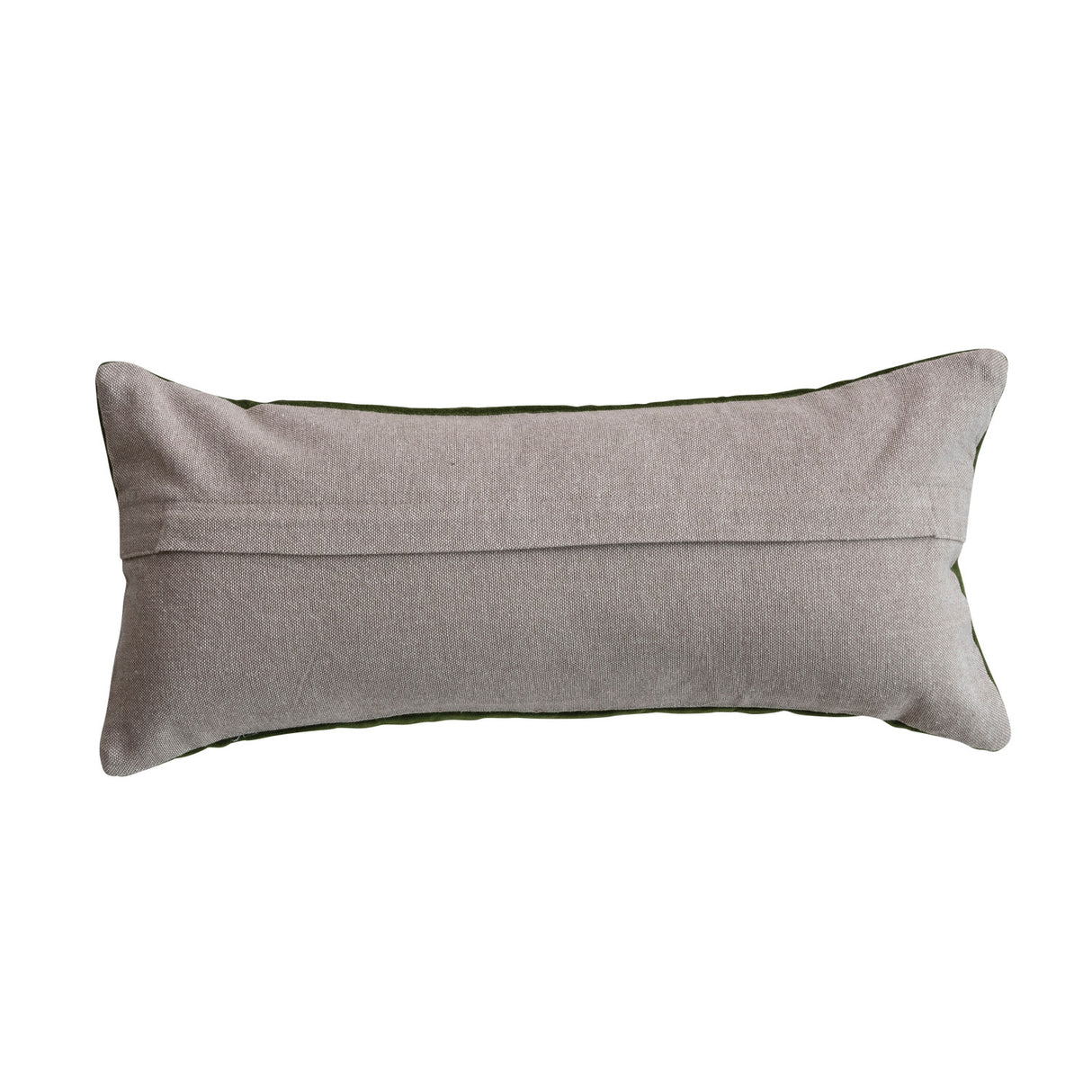 Embroidered Butterfly Green Velvet Lumbar Pillow