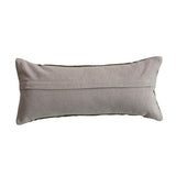 Embroidered Butterfly Green Velvet Lumbar Pillow