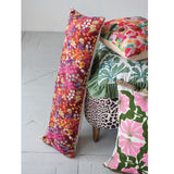 Embroidered Floral Throw Pillow
