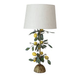 Vintage Inspired Metal Lemon Toleware Table Lamp