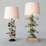 Vintage Inspired Metal Lemon Toleware Table Lamp