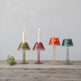 Scalloped Glass Taper & Tealight Holder