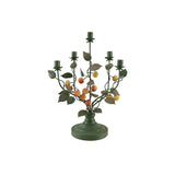 Vintage Inspired Metal Crabapple Toleware Candelabra
