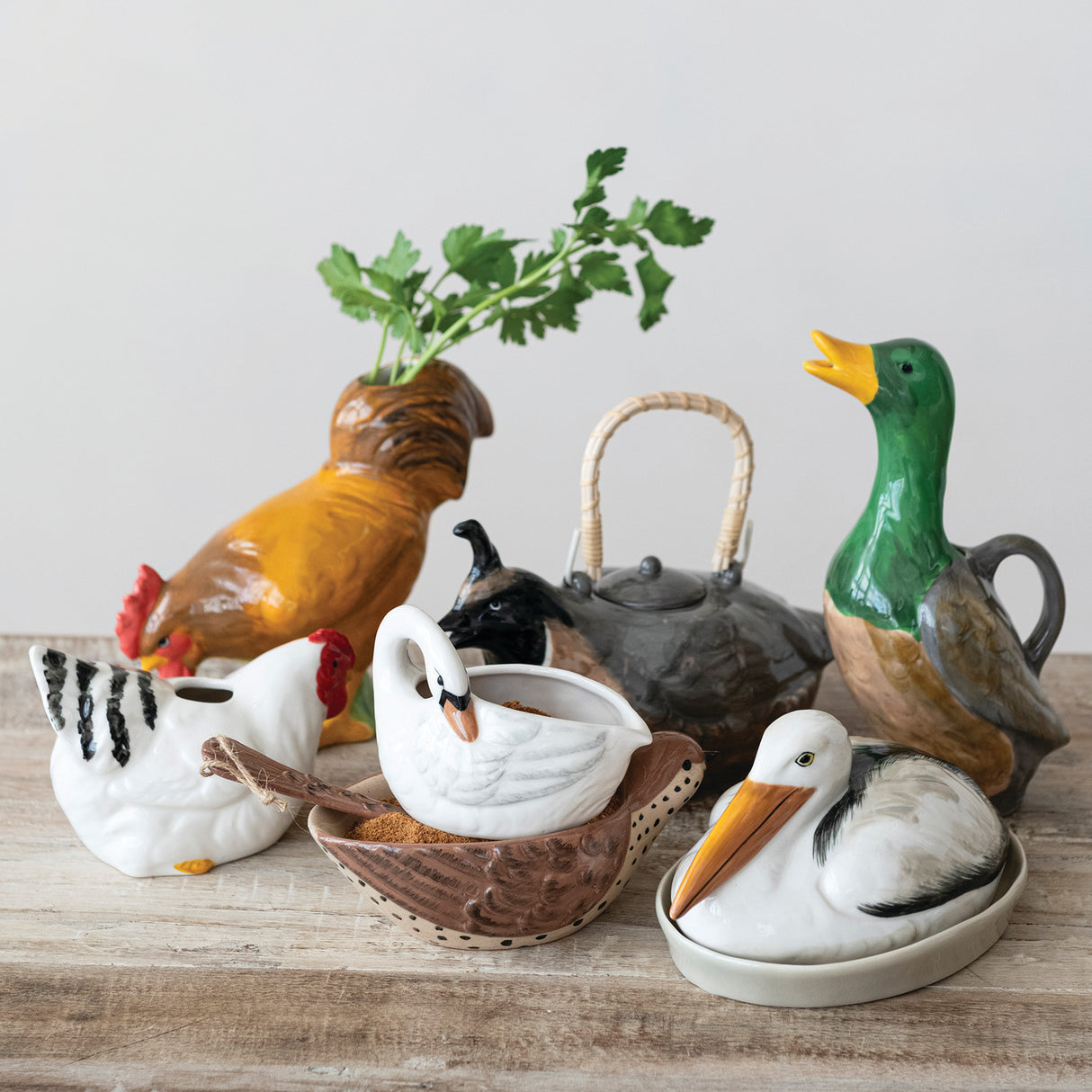 Duck Shaped Ceramic Pitcher