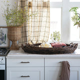 Oval Hand-Woven Wicker Nesting Trays with Handles