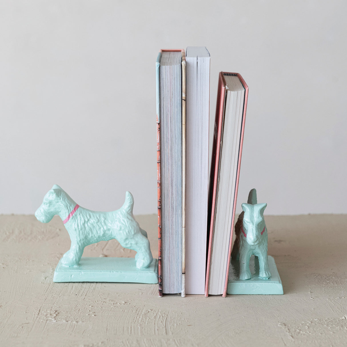 Mint Terrier Dog Cast Iron Bookends