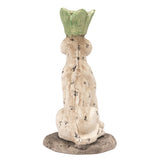 Distressed Cast Iron Dog Taper Holder