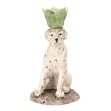 Distressed Cast Iron Dog Taper Holder