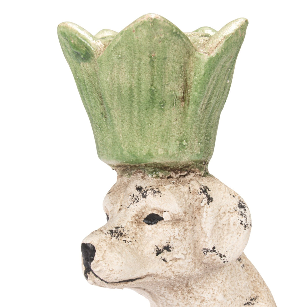Distressed Cast Iron Dog Taper Holder