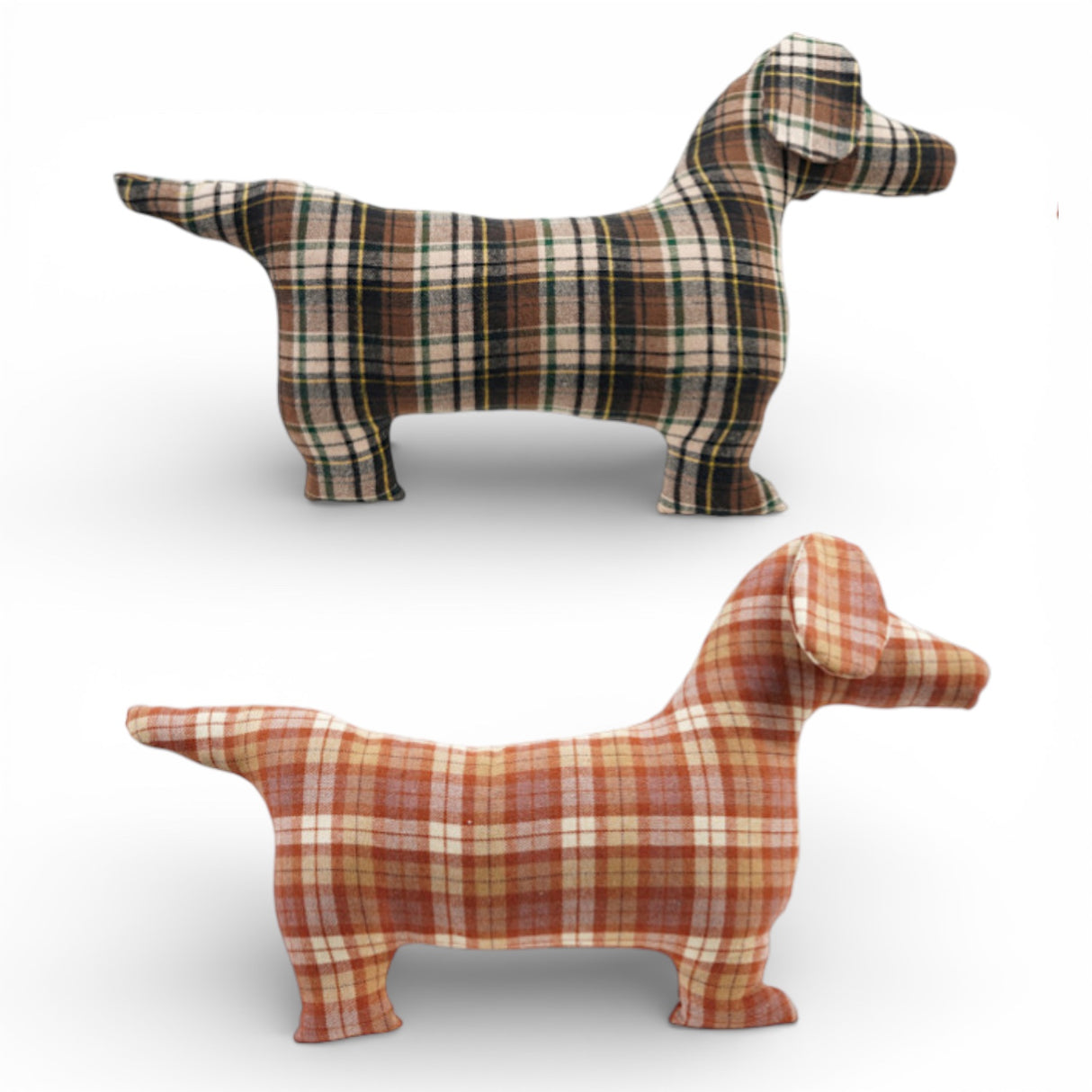 Plaid Dog Shaped Throw Pillow