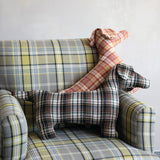Plaid Dog Shaped Throw Pillow