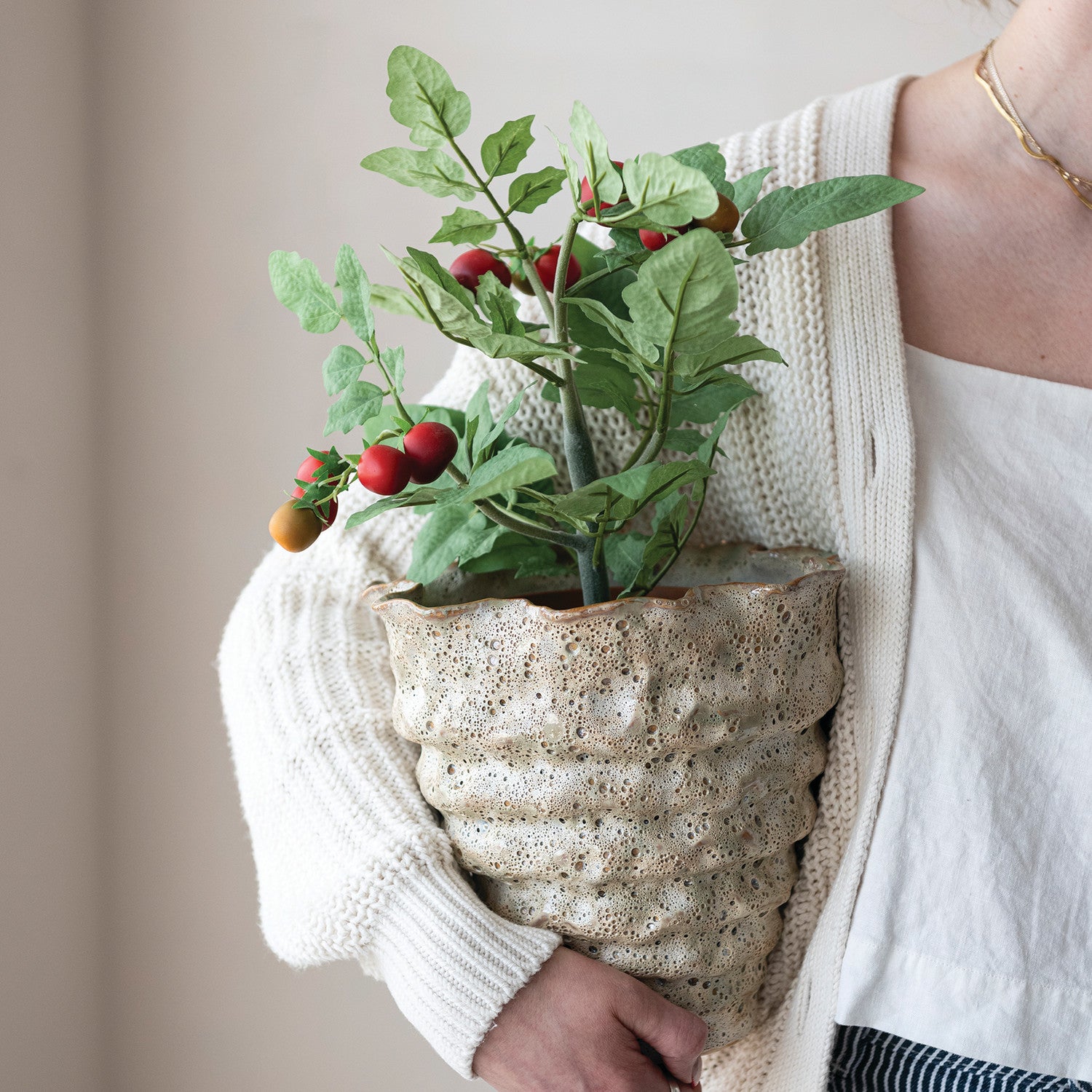 buy potted tomato plants Faux Tomato Plant in Plastic Pot