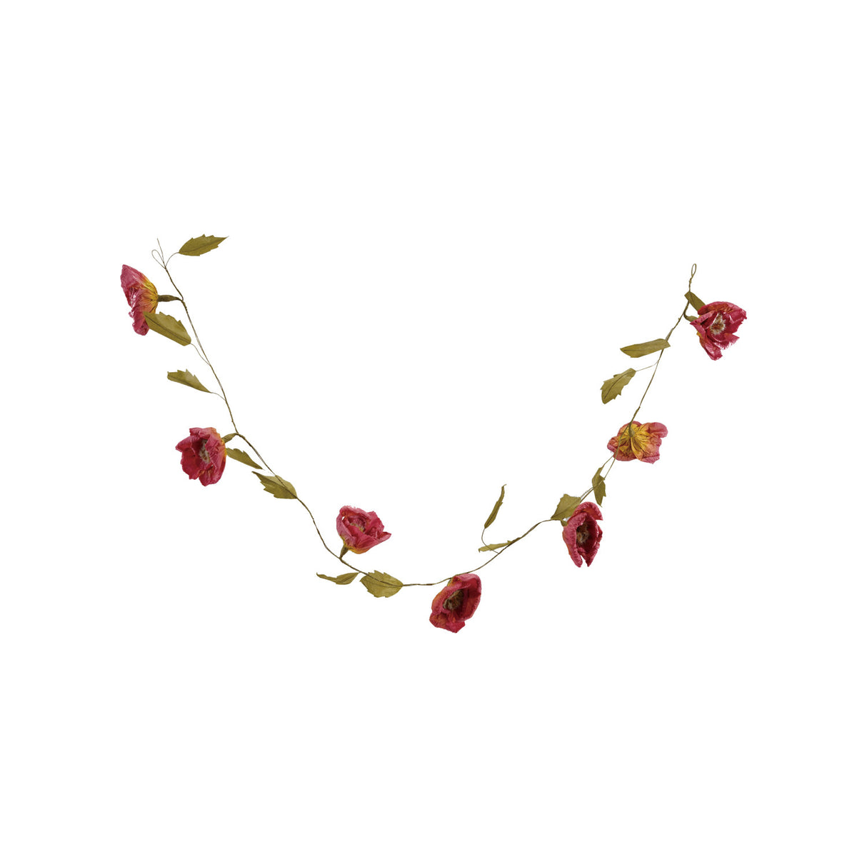 Green & Burgundy Paper Flower Garland