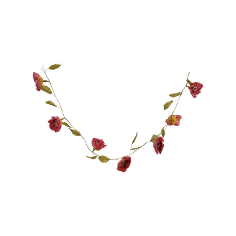 Green & Burgundy Paper Flower Garland