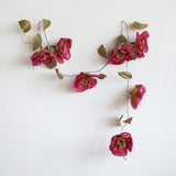 Green & Burgundy Paper Flower Garland