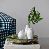 Cream Basket Weave Ceramic Vase