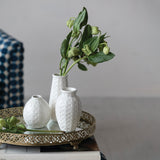 Cream Basket Weave Ceramic Vase