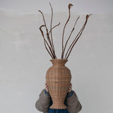 Decorative Hand-Woven Rattan Vase