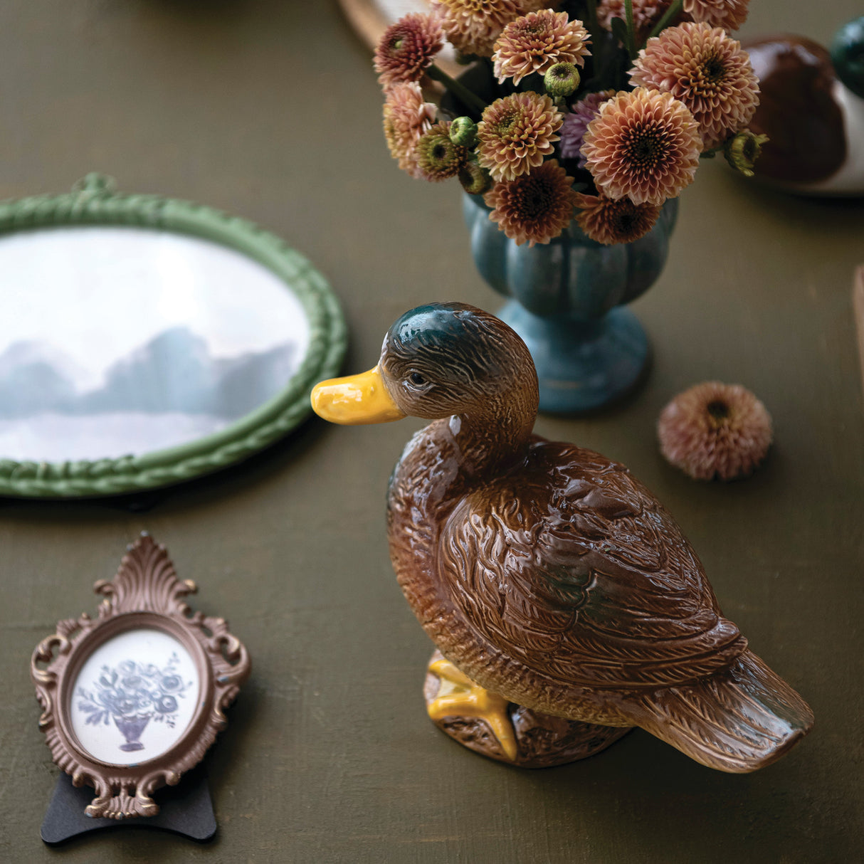 Hand-Painted Ceramic Mallard Duck