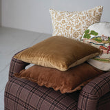 Round Embroidered Countryside Hunting Scene Pillow