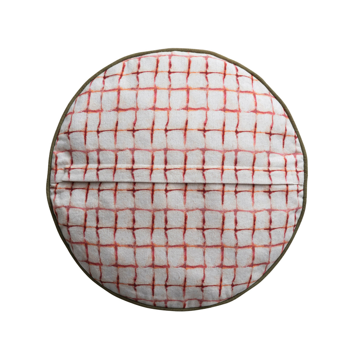 Round Embroidered Countryside Hunting Scene Pillow