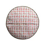 Round Embroidered Countryside Hunting Scene Pillow