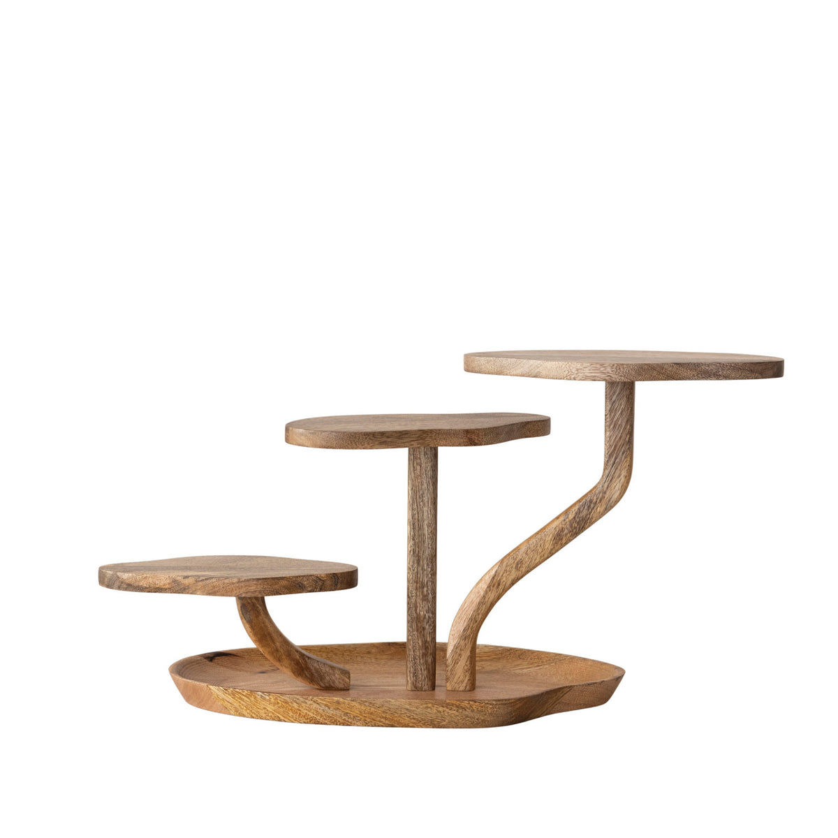 Mango Wood Serving Board with Three Pedestals