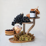 Mango Wood Serving Board with Three Pedestals