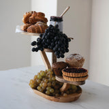 Mango Wood Serving Board with Three Pedestals