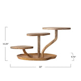 Mango Wood Serving Board with Three Pedestals